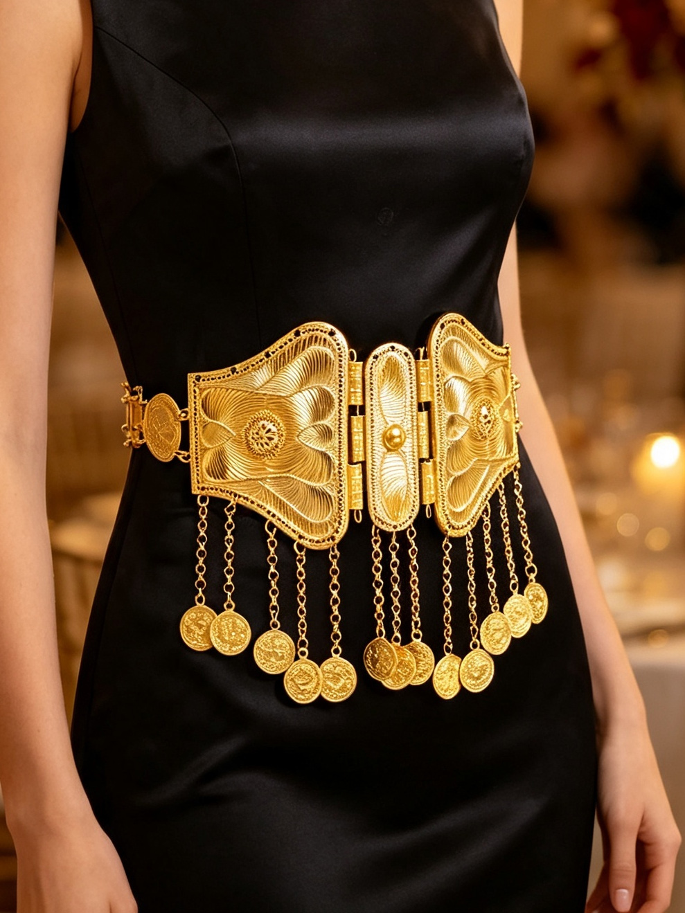 Ethnic Boho Fashion - Cintura Vintage con Nappe a Moneta
