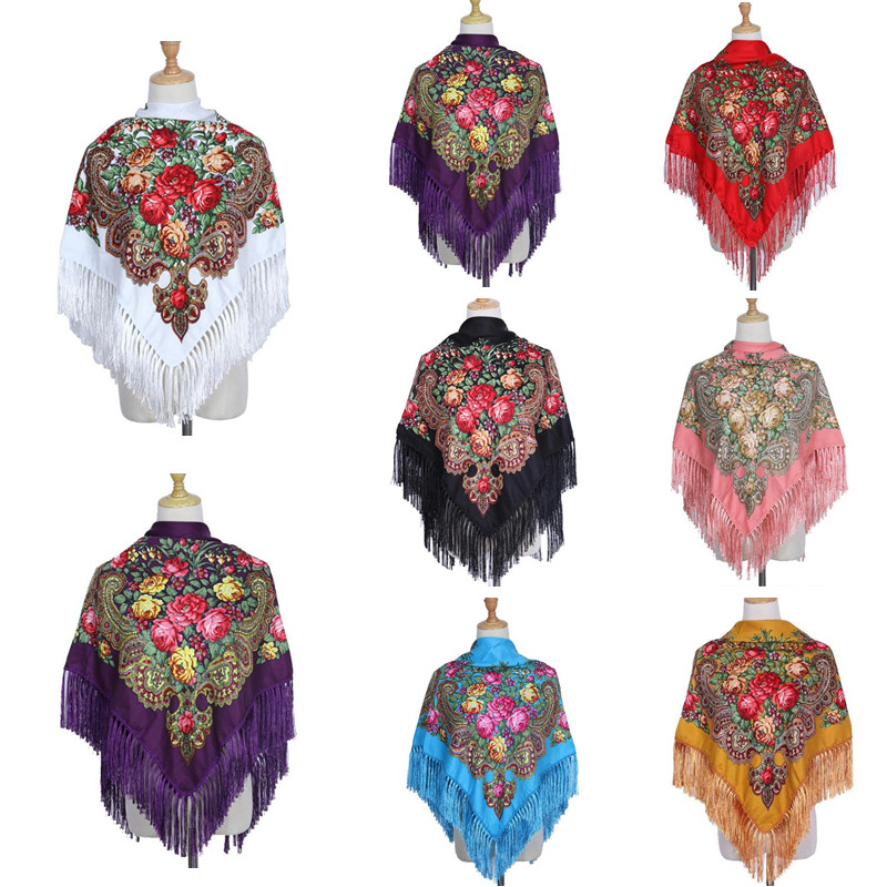 Ethnic Boho Fashion - Sciarpa stampata retrò Scialle invernale Boho