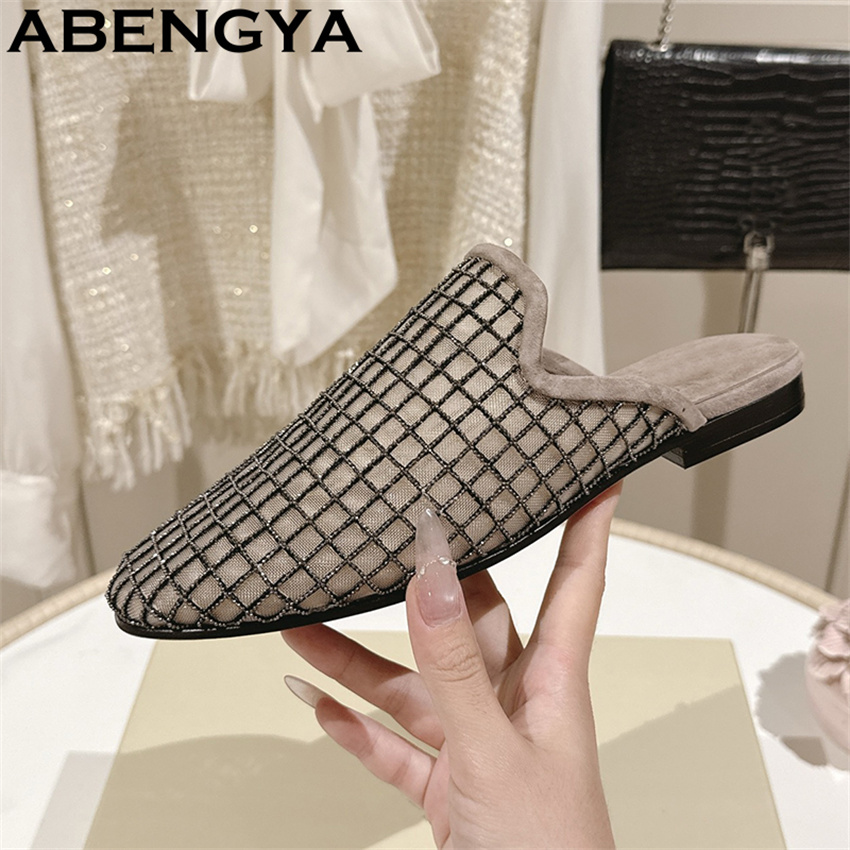Ethnic Fashion In - Ciabatte piatte con punta tonda in