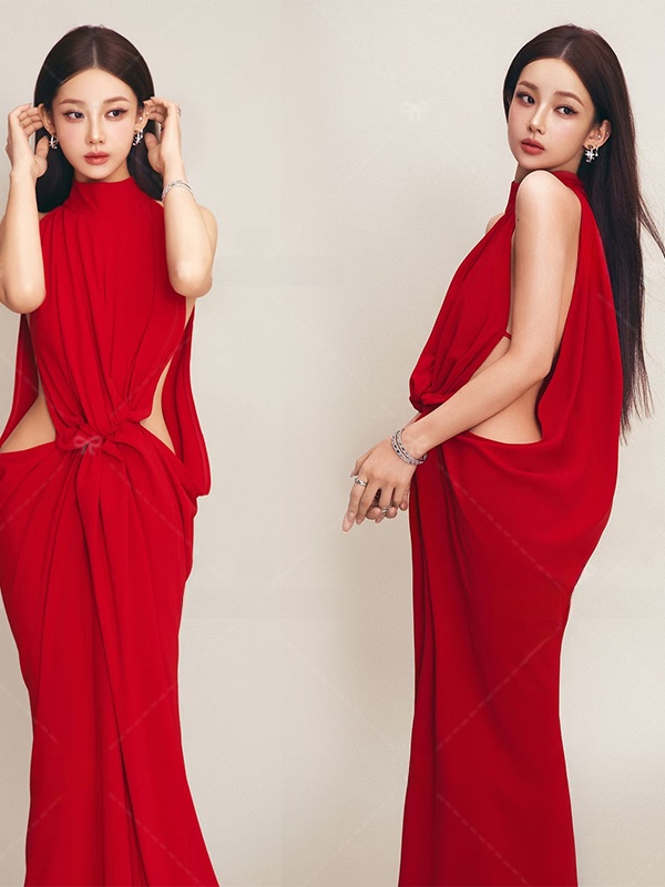 Ethnic Fashion Photography - Abito Rosso per Fotografia di Ritratti,