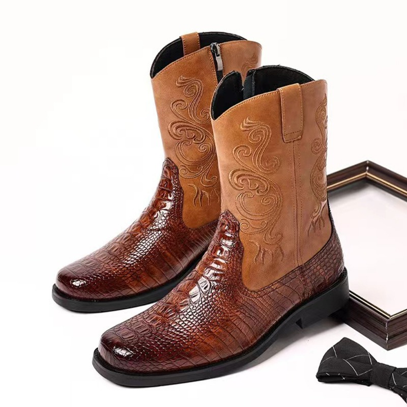 Ethnic Fashion In - Stivali da cowboy occidentali da uomo