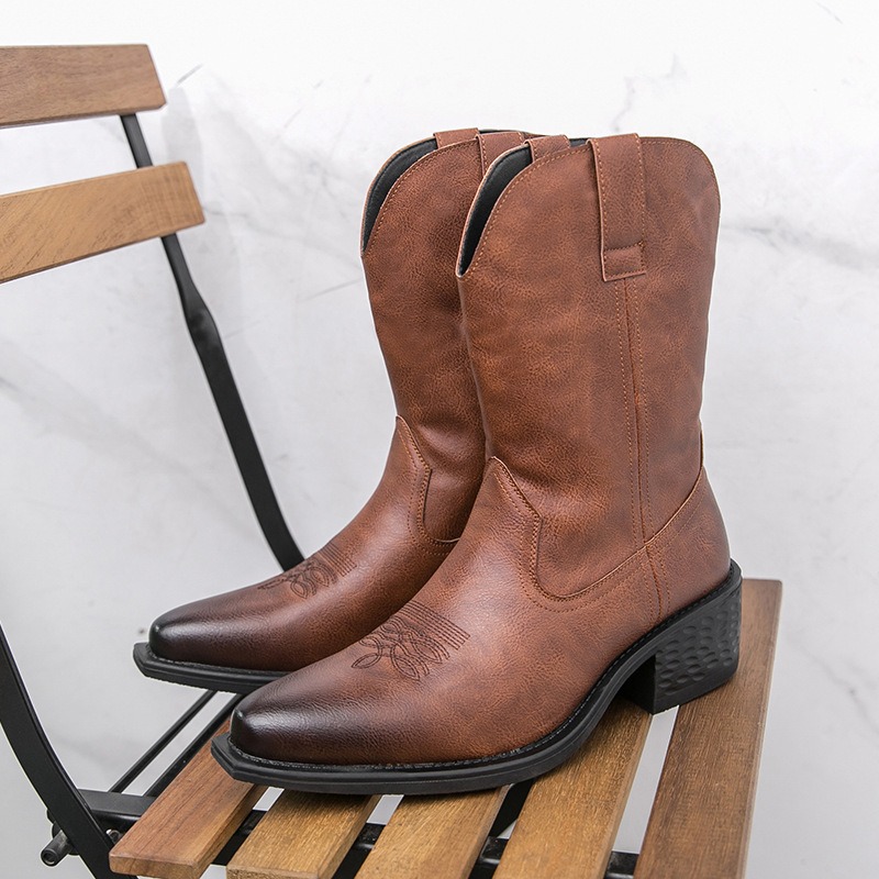 Ethnic Fashion In - Stivali da Uomo Classici con Ricami,
