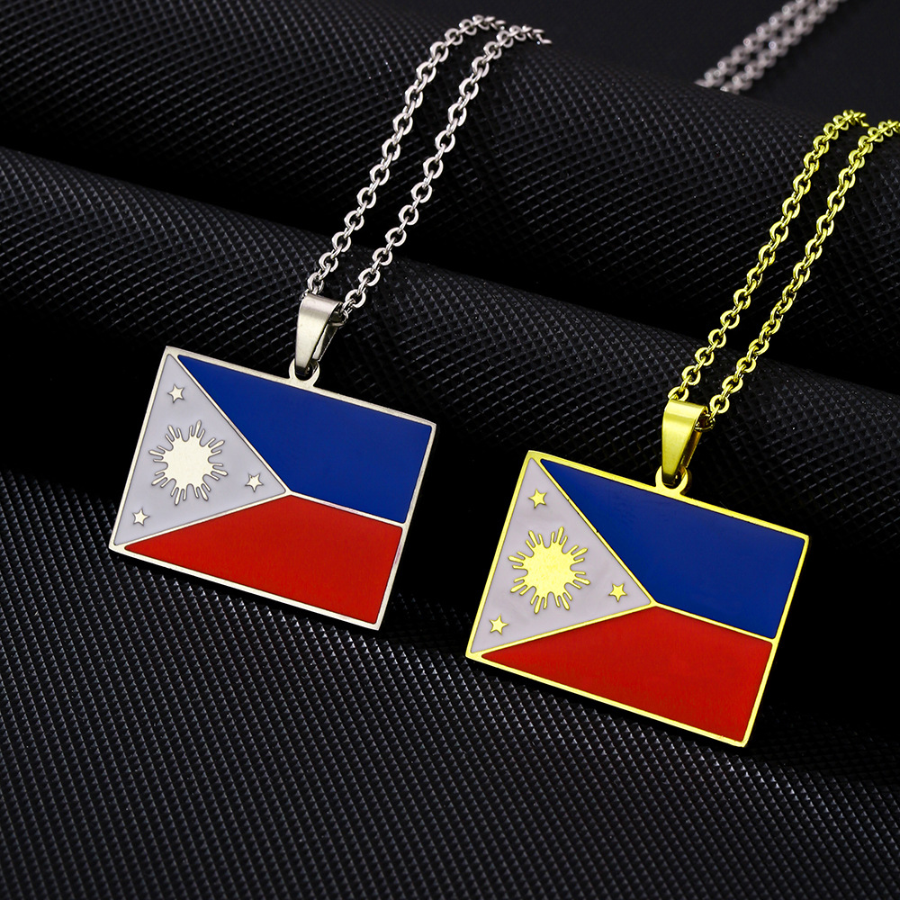 Ethnic Fashion Philippines - 2024 collana con bandiera filippina in