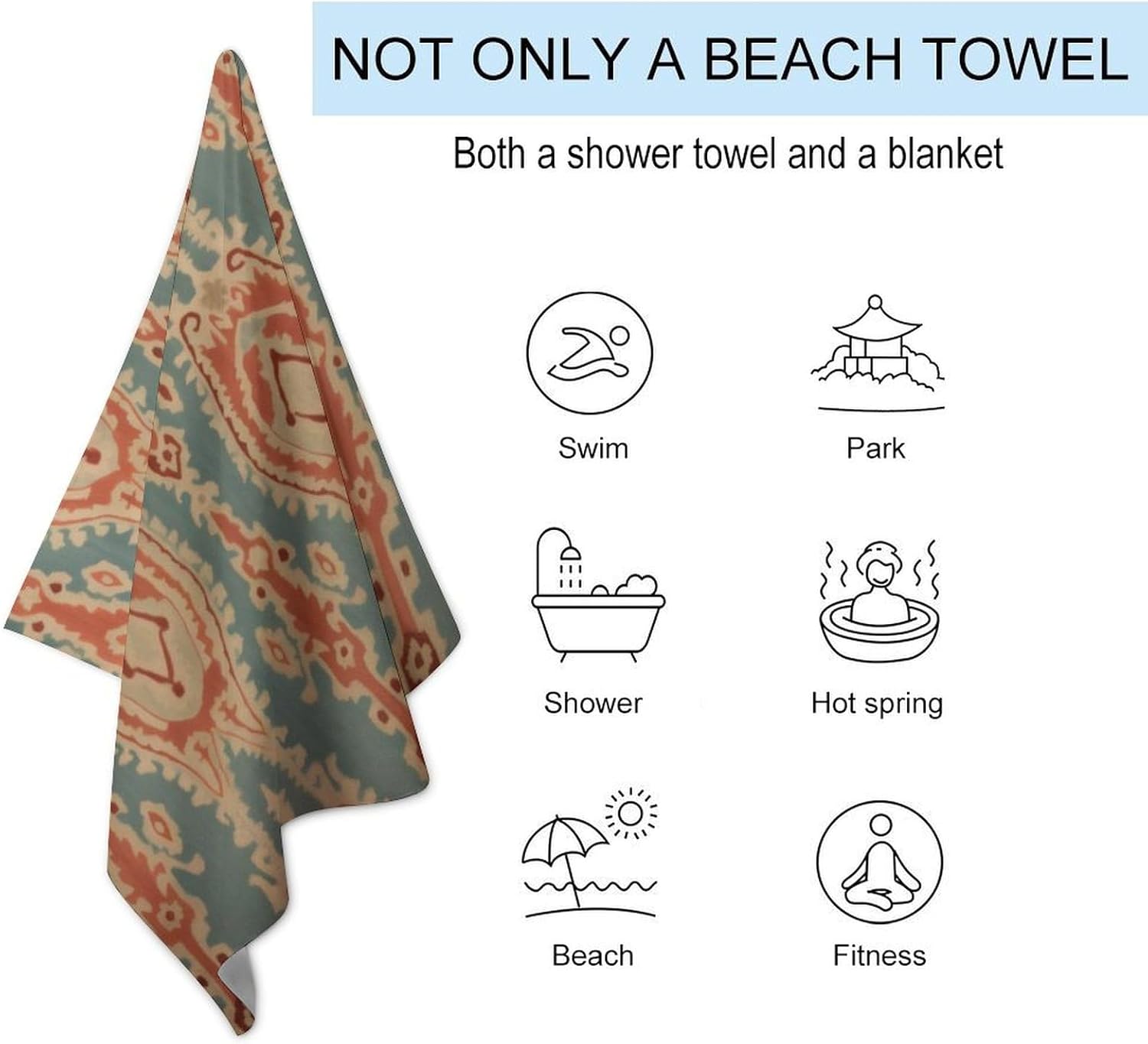 Teli da Spiaggia con Motivi in - Ikat Woven Fabric recensione e prezzo