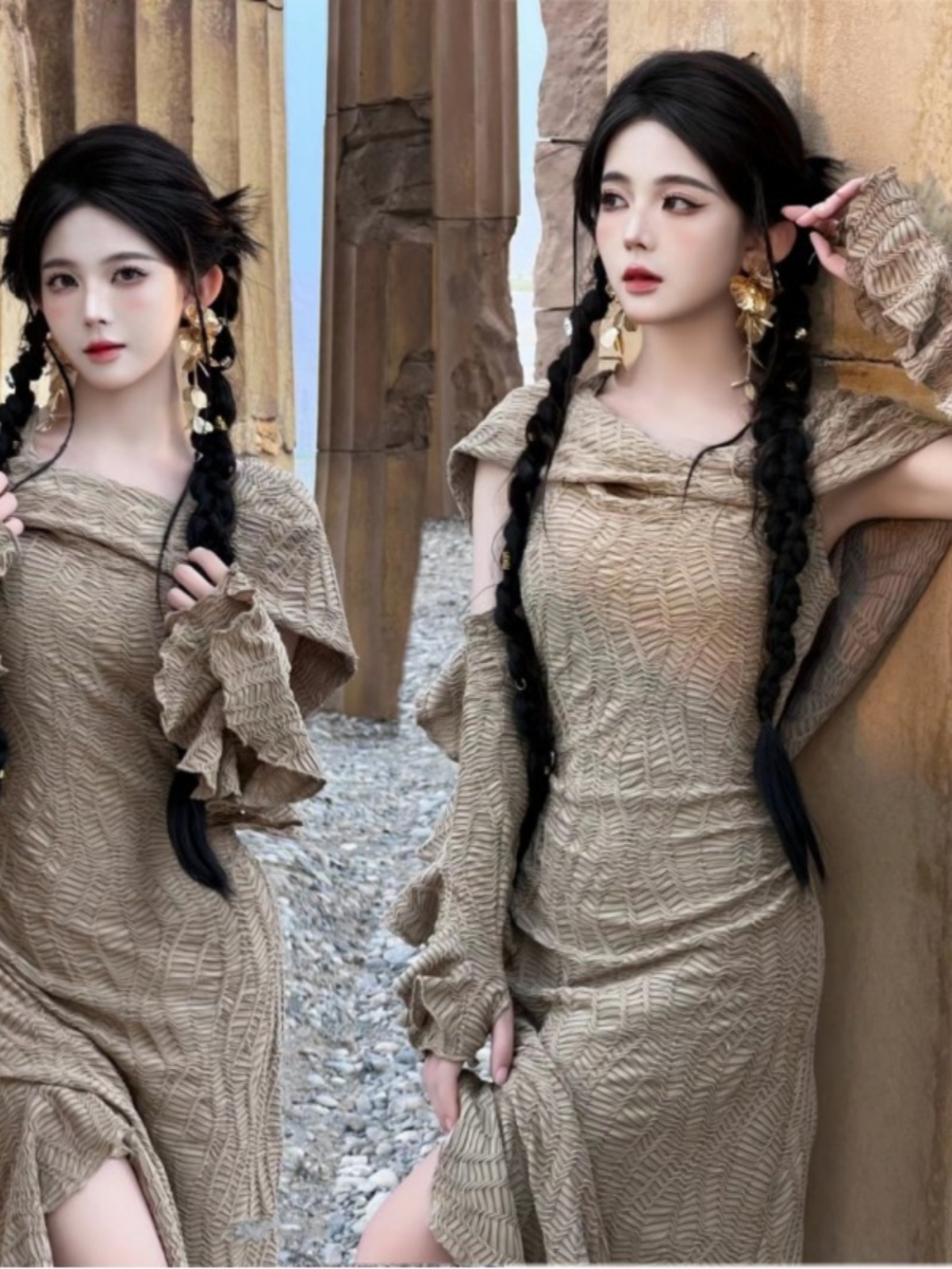 Abito Lungo a Tema Deserto, Mo - Ethnic Fashion Photography recensione e prezzo