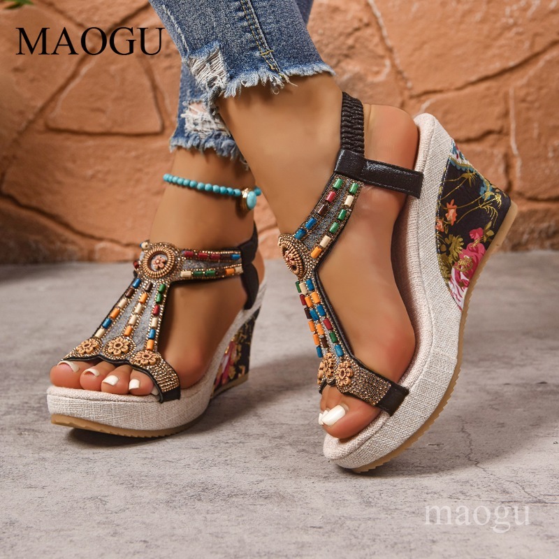 Sandali con Zeppa Floreali Boh - Ethnic Boho Fashion recensione e prezzo