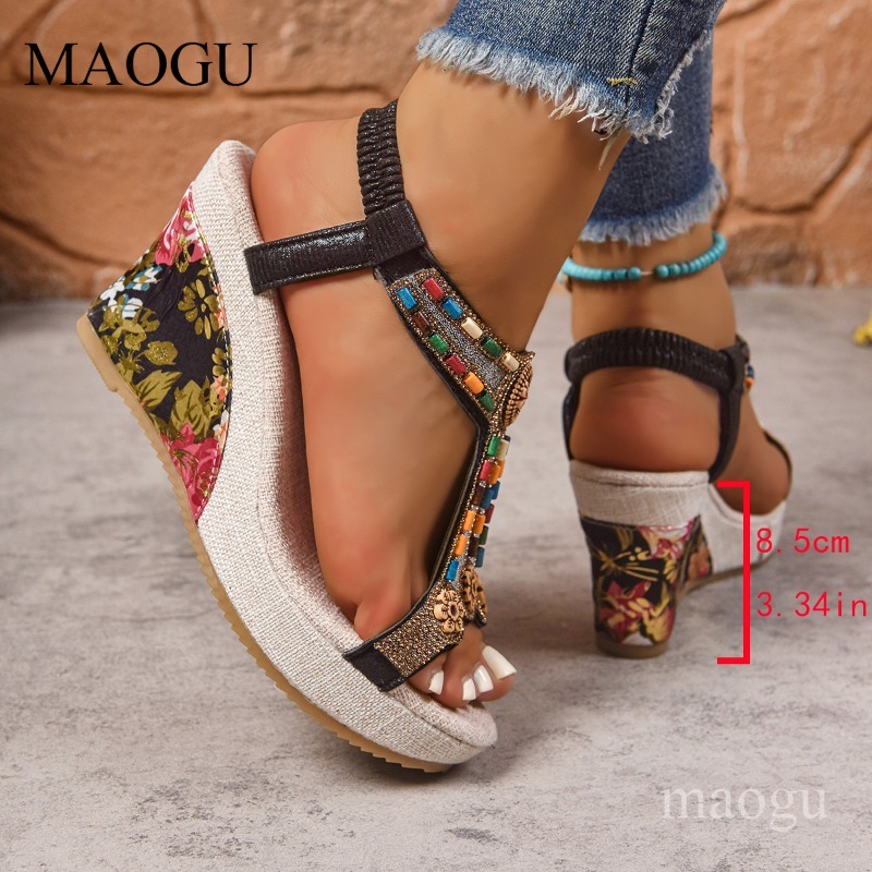 Sandali con Zeppa Floreali Boh - Ethnic Boho Fashion recensione e prezzo